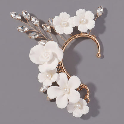Handcrafted Pearl and Crystal Floral Earrings - Elegant and Versatile Accessories