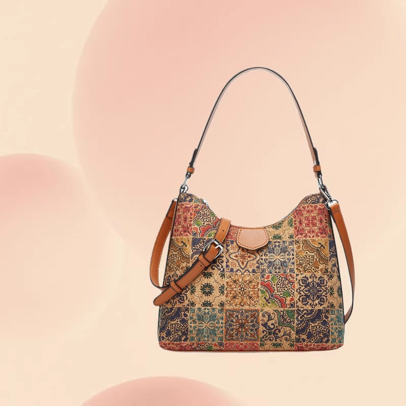 Vintage Ethnic Style Cork Shoulder Bag
