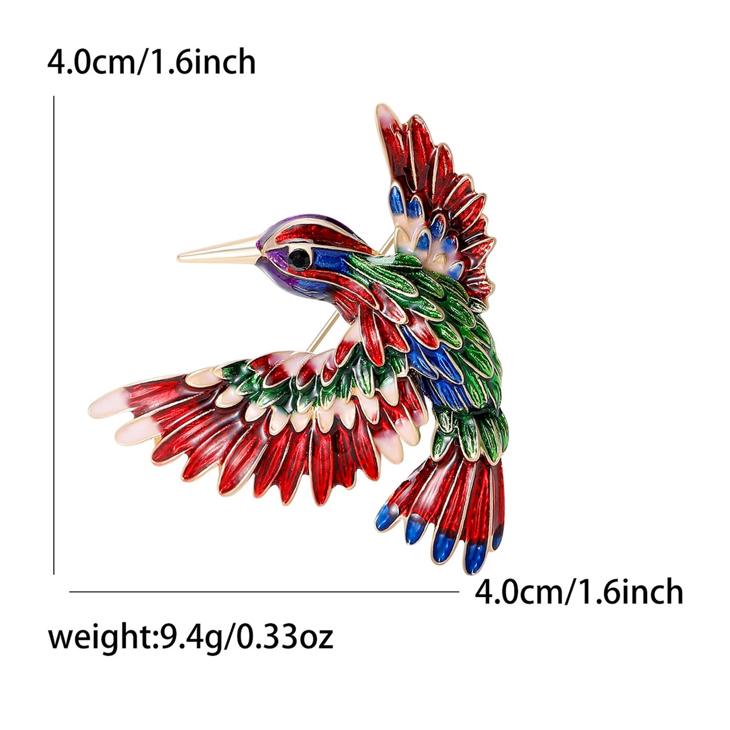 Alloy Enamel Hummingbird Music Note Brooch For Women