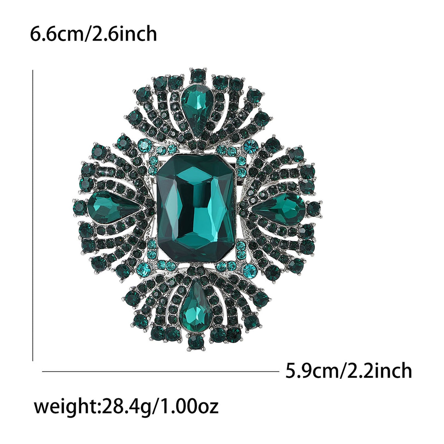 Luxury Alloy Crystal Brooch for Women Elegant Geometric Lapel Pin