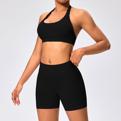 Women's Outdoor Yoga Set with Open Back Sports Bra and Pants