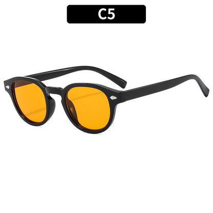 Retro Round Frame Sunglasses Stylish UV400 Protection