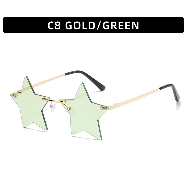 Trendy Star Shaped Sunglasses Pink Gradient UV400 Protection
