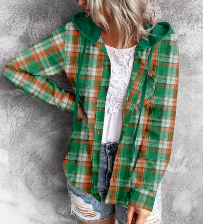 Hooded Casual Sweatshirt with Button Details
