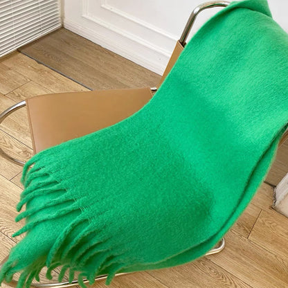 Soft Cashmere Feel Scarf for Women - Warm and Cozy Solid Color Shawl