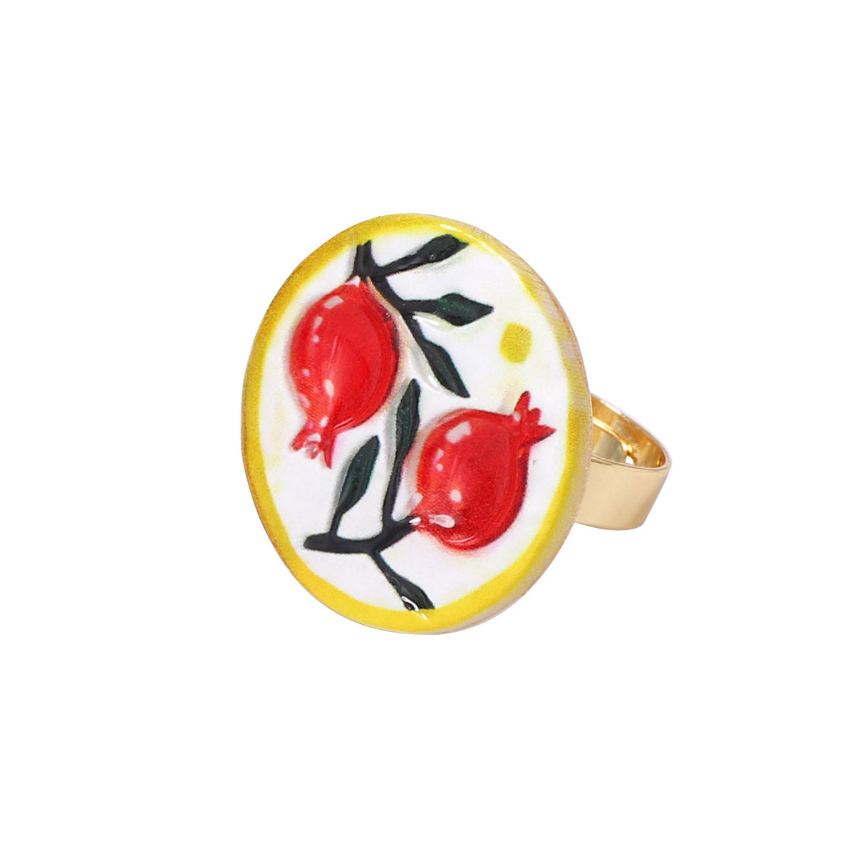 Zinc Alloy Floral Heart Adjustable Open Ring Boho Chic
