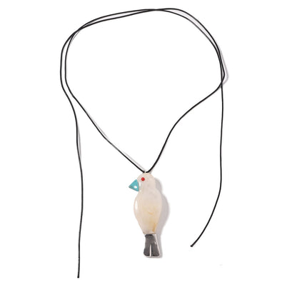 Long Resin Necklace Bird Pendant Versatile Chic