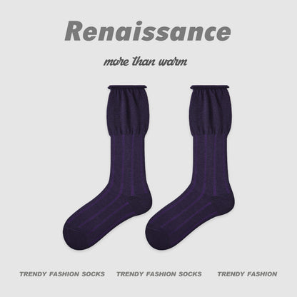 Mid Calf Slouch Socks Seamless Cotton Moisture Wicking