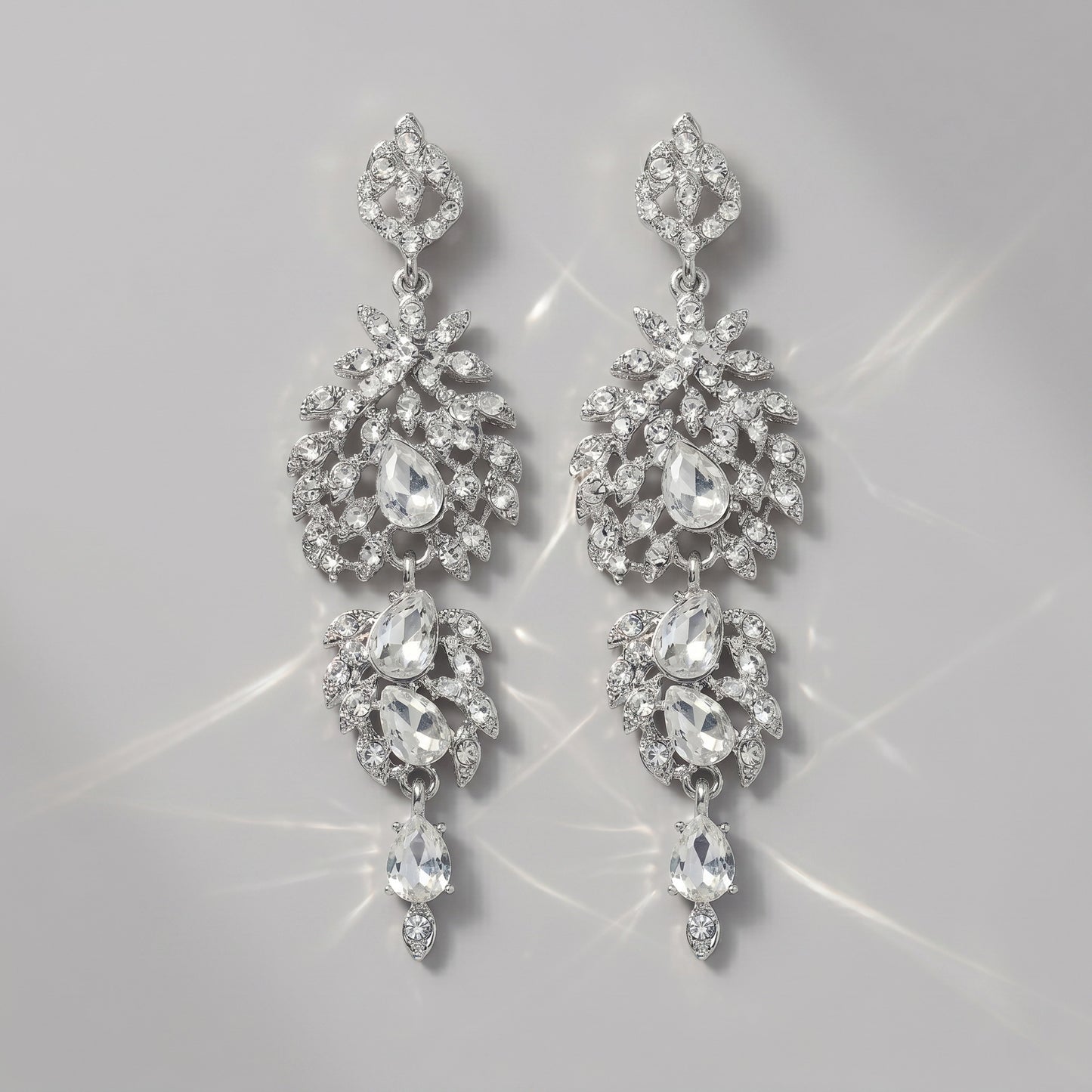 Vintage Floral Alloy Rhinestone Earrings Elegant Daily Drops