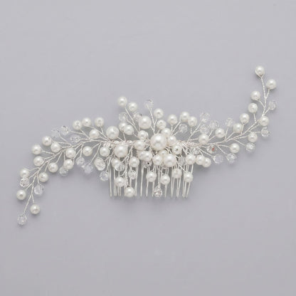 Exquisite Pearl and Crystal Flower Headpiece for Bridal Photoshoots