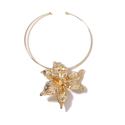 Statement Floral Pendant Choker 3D Minimalist Hip Hop