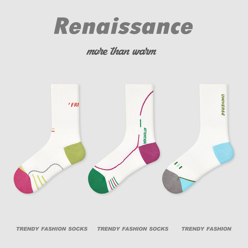 Socks Renaissance Animal Cartoon Combed Cotton Casual