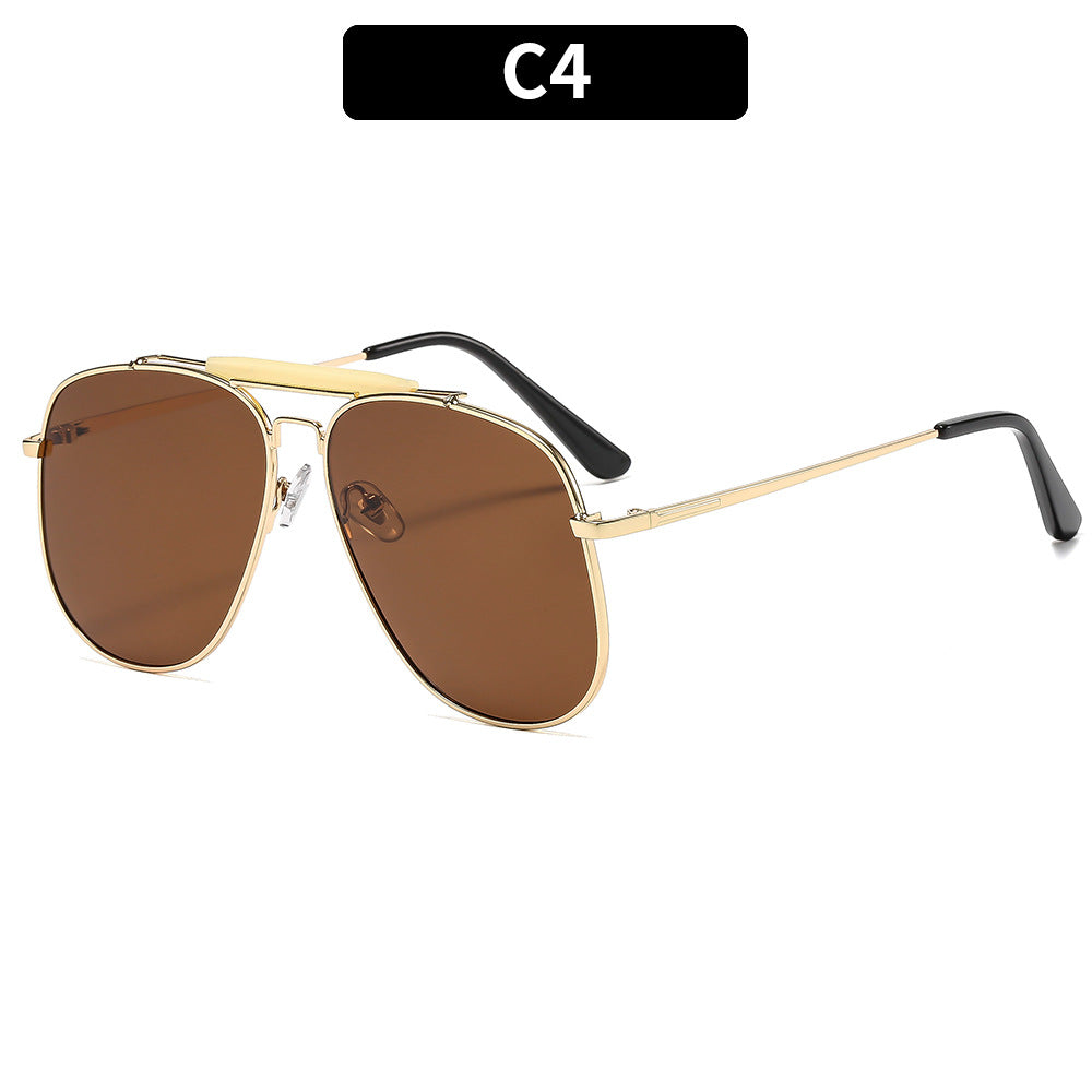 Trendy Metal Frame Cat-Eye Sunglasses Unisex UV400 Protection