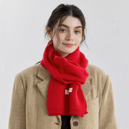 12-Color Solid Knit Scarf for Women and Men - Versatile Cozy Neck Warmer
