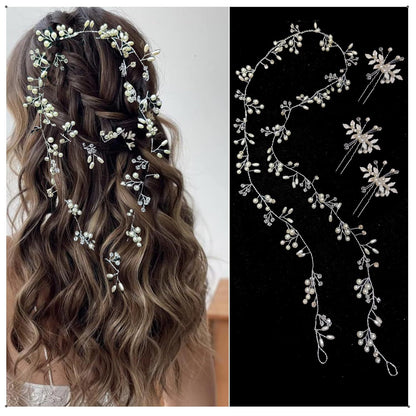 Soft Chain Headband and Hairpins Set Bridal Hair Accessory