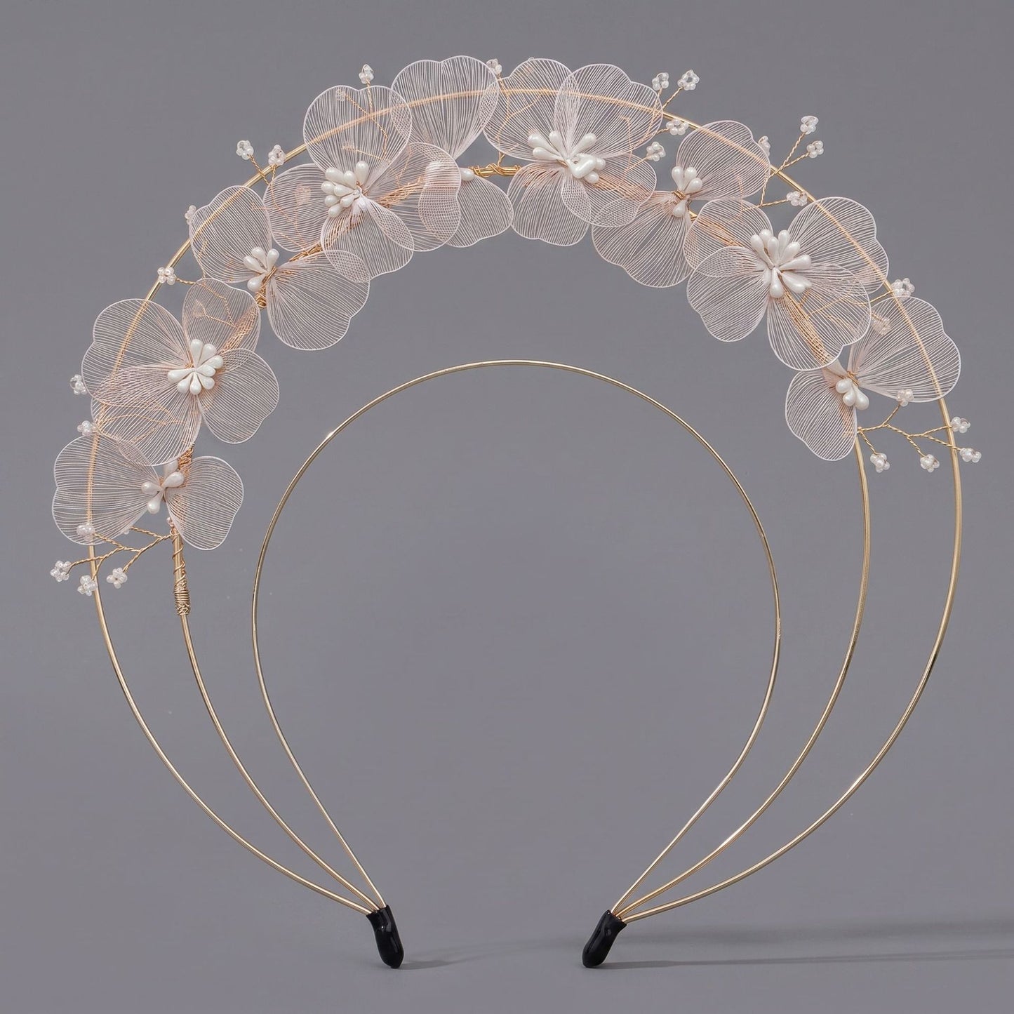 Handcrafted Multi-Layer Floral Crown Hairband for Women