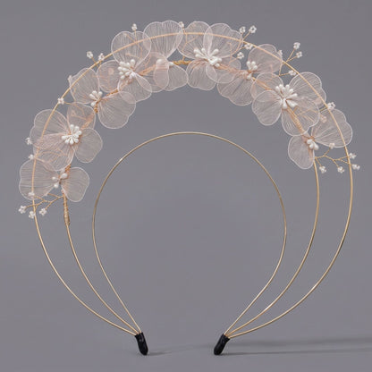 Handcrafted Multi-Layer Floral Crown Hairband for Women