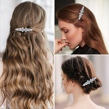 Petal Shaped Alloy Spring Rhinestone Hair Clips Bridal