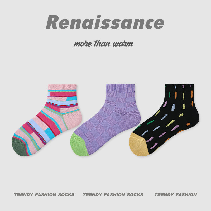 Socks Bubble Cuff Combed Cotton Breathable Casual