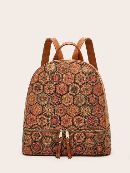 Fashionable Large Capacity Women’s Backpack with Cork Print