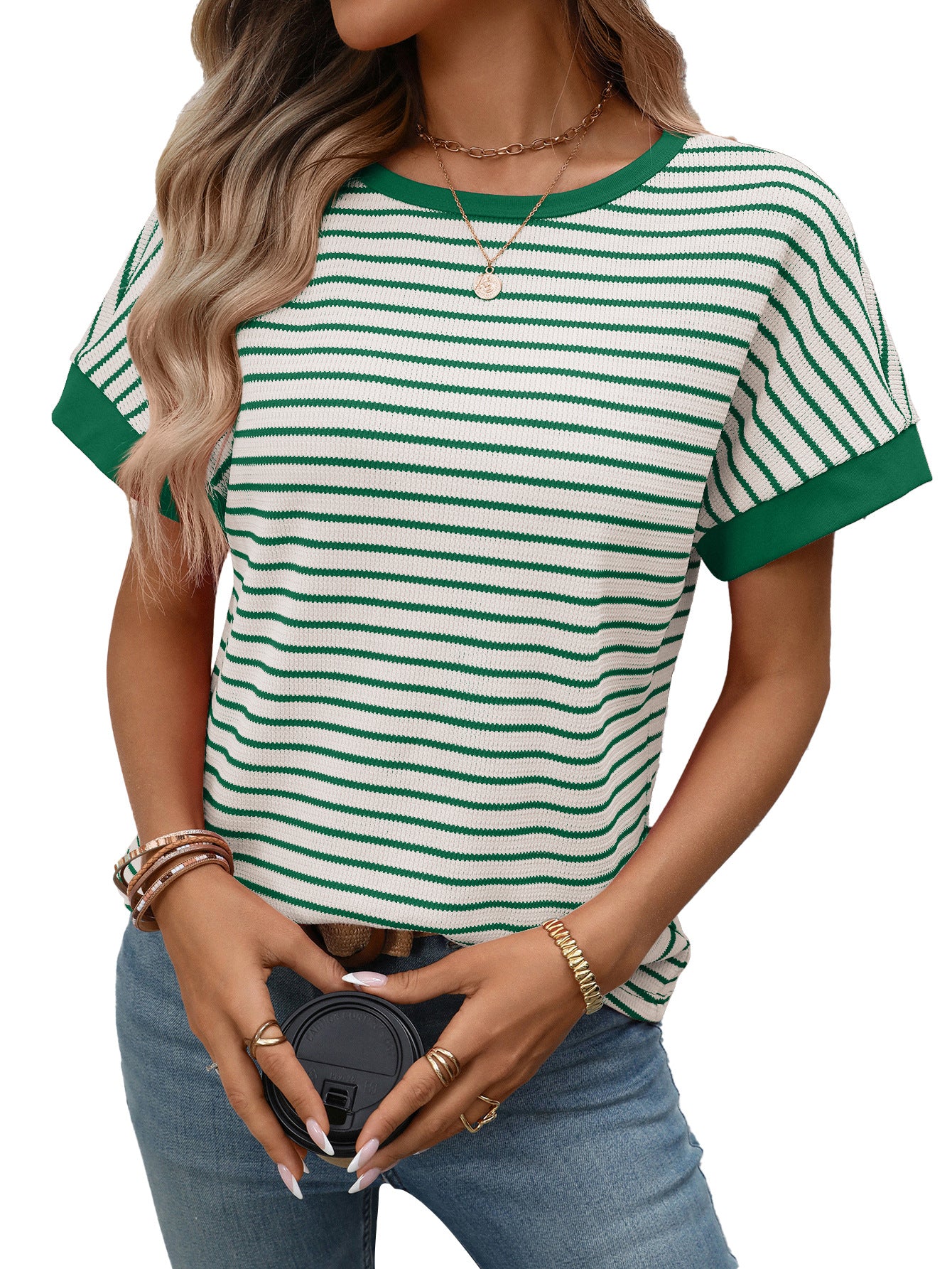Casual Color Block Short Sleeve T-Shirt
