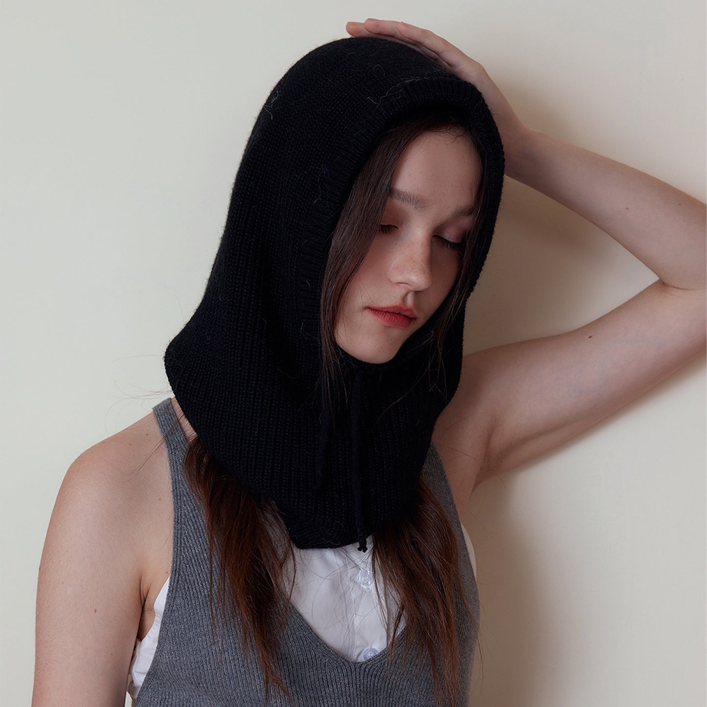 Unisex Knitted Balaclava Hat with Neck Warmer