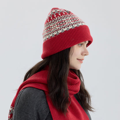 Knitted Fair Isle Earflap Beanie for Men and Women