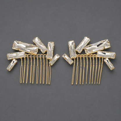 Vintage Floral Zircon Hair Comb Elegant Bridal Headpiece