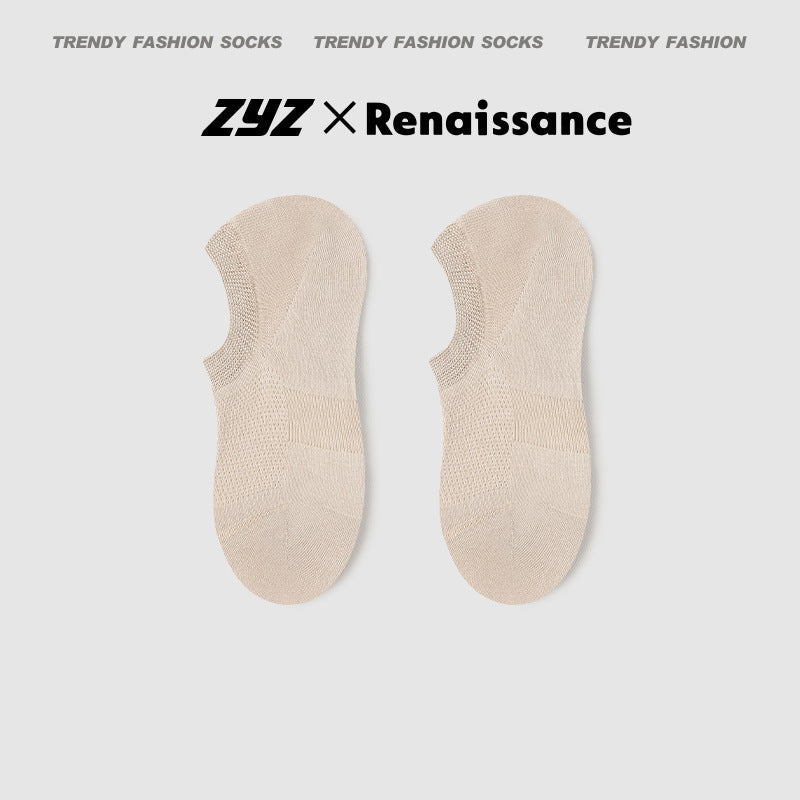 Socks Renaissance Style Mesh Cotton Antibacterial No Show