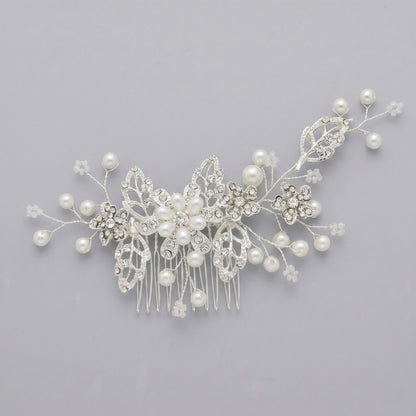 Exquisite Pearl and Crystal Flower Headpiece for Bridal Photoshoots