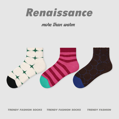 Socks Bubble Cuff Combed Cotton Breathable Casual