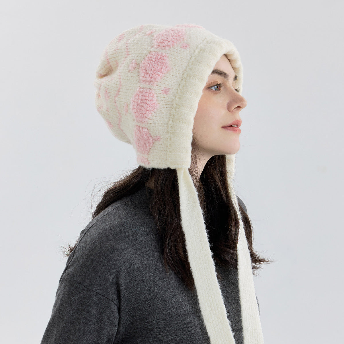 Hexagonal Knitted Beanie Hat For Women - Cozy And Adjustable Casual Style