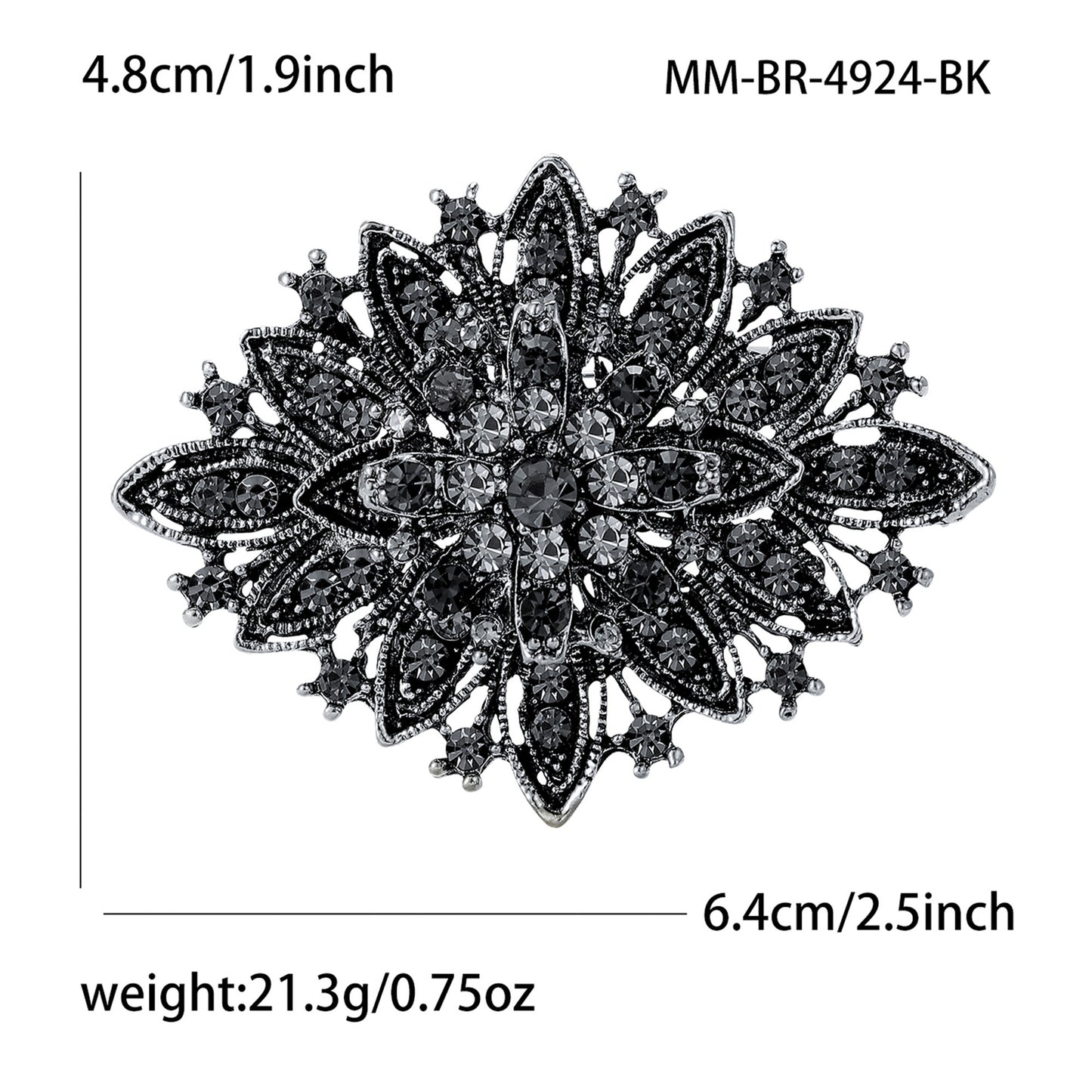 Exquisite Alloy Brooch with Rhinestones Elegant Fashion Accessory