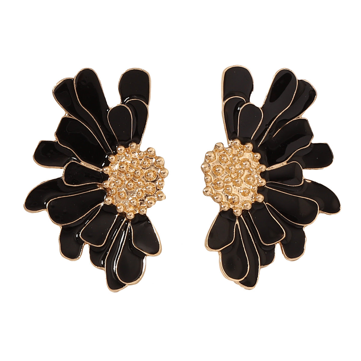 Alloy Enamel Flower Stud Earrings Hypoallergenic Chic