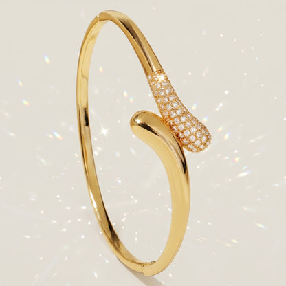 Stylish Open Cuff Bracelets with Zirconia for Weddings and Parties