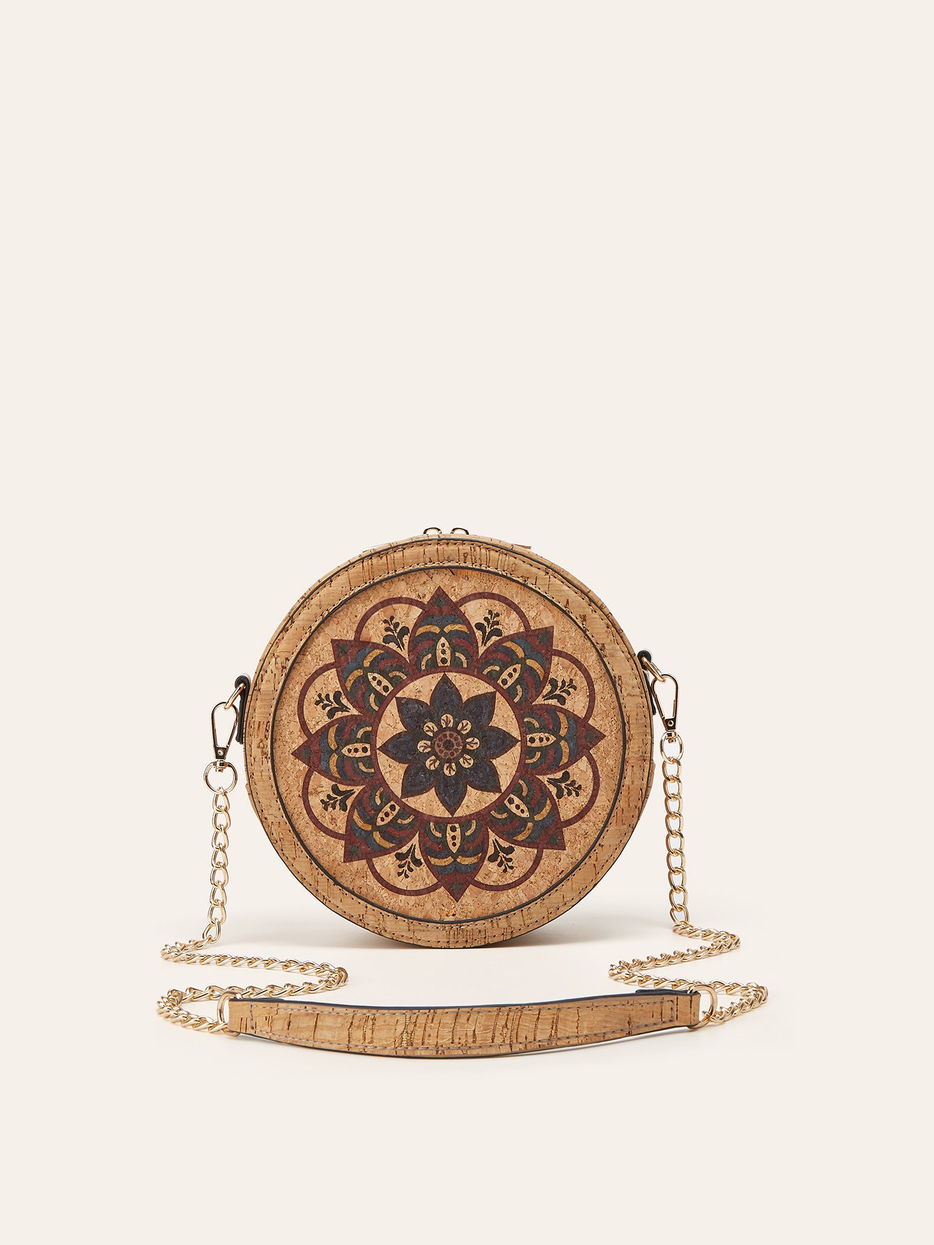 Cork Oval Crossbody Bag Retro Bohemian Style