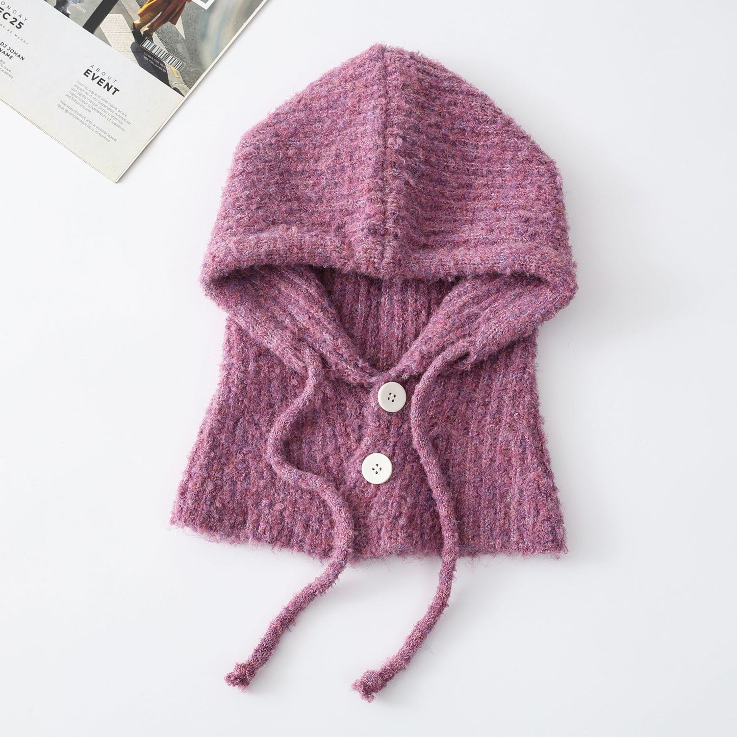 Trendy Knit Wool Blend Balaclava Hat with Neck Warmer