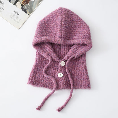 Trendy Knit Wool Blend Balaclava Hat with Neck Warmer