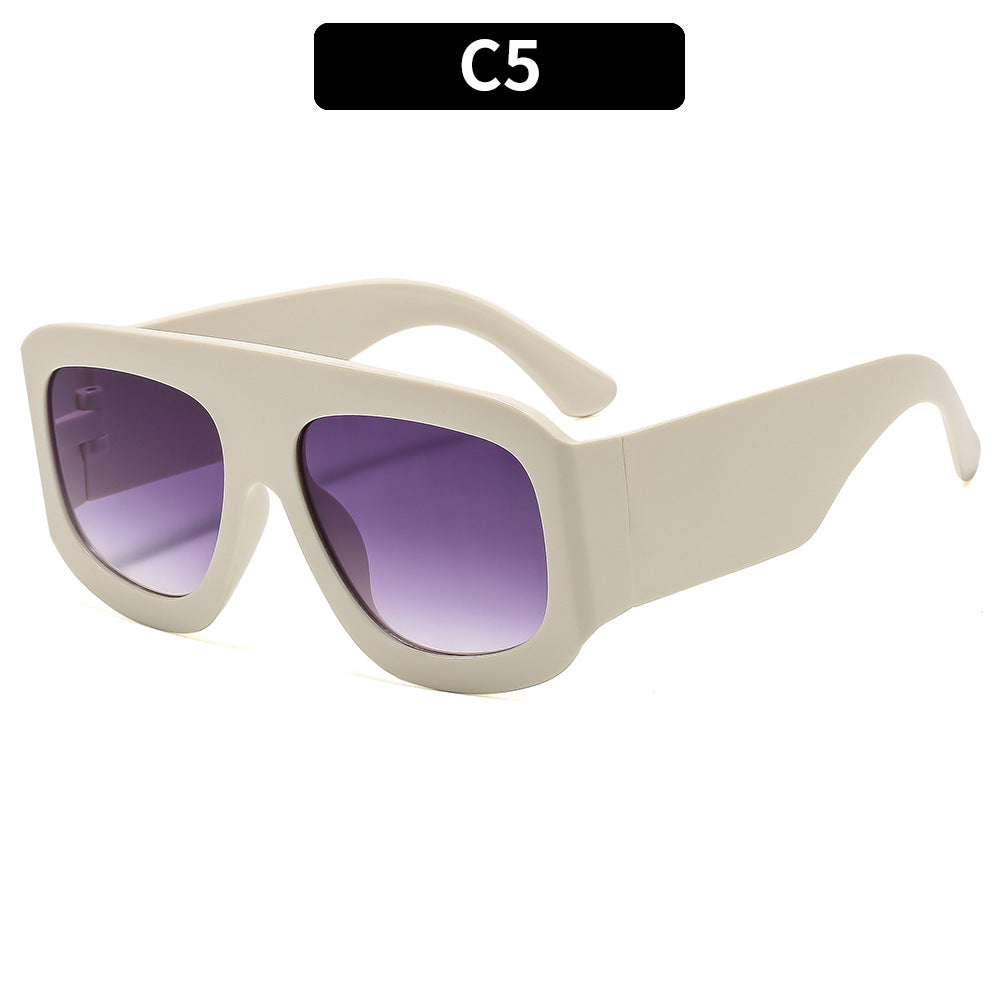 Trendy Square Frame Sunglasses UV400 Protection