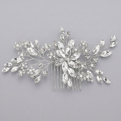 Exquisite Pearl and Crystal Flower Headpiece for Bridal Photoshoots