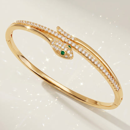 High-End Zirconia Stone Bangle with Nail Design for Weddings and Parties