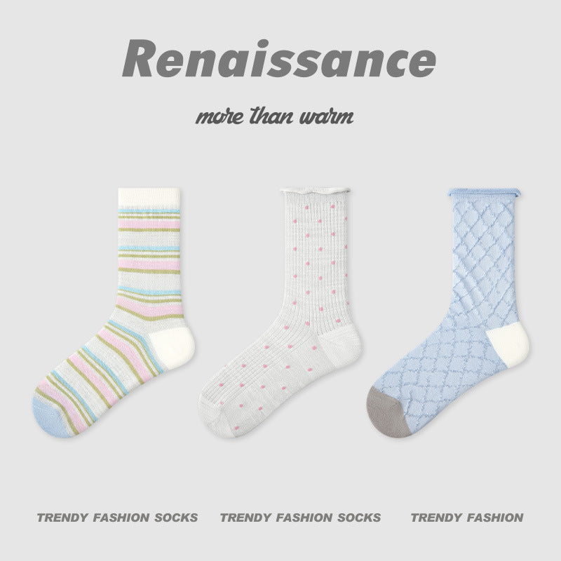 Socks Diamond Mesh Cotton Moisture Wicking Casual