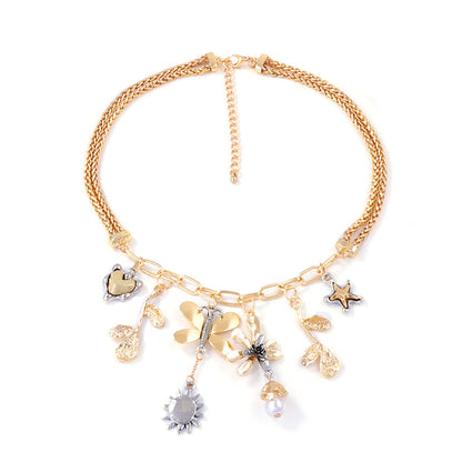 Necklace Animal Flower Tassel Layered Casual Chic