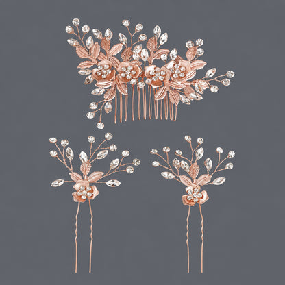 Elegant Handmade U-Shaped Hairpins with Rhinestones for Weddings