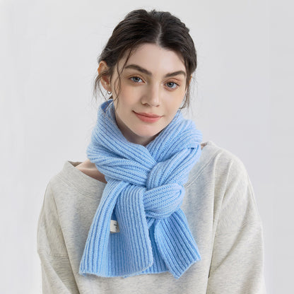 Solid Color Knitted Scarf for Women and Men