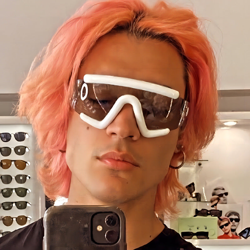 Trendy Oversized Cycling Sunglasses UV400 Protection Fashionable Eyewear