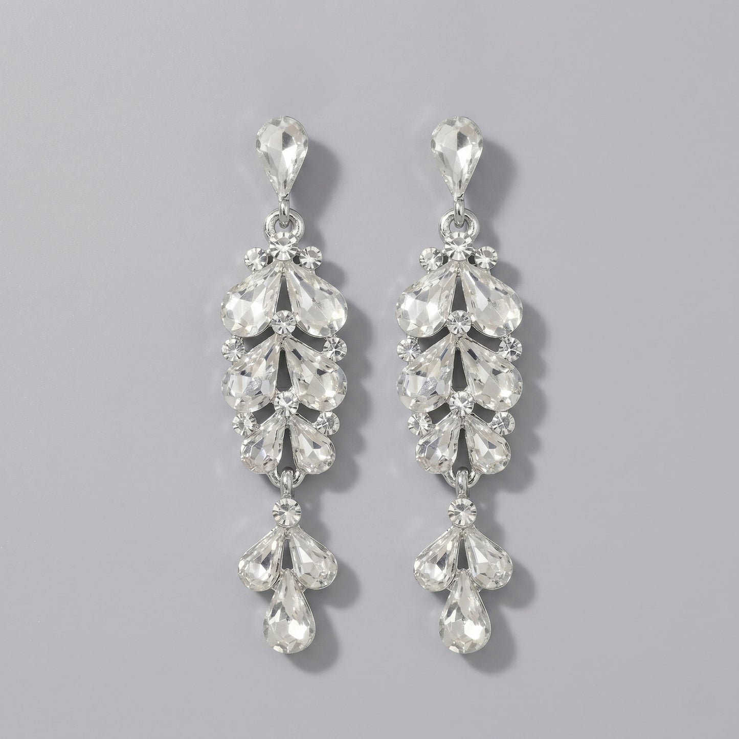 Vintage Floral Alloy Rhinestone Earrings Elegant Daily Drops