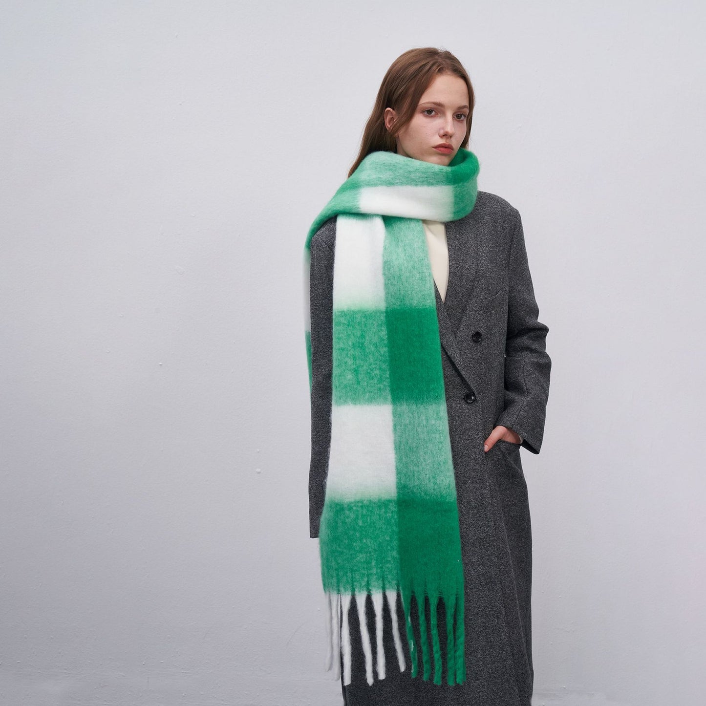 New Large Plaid Scarf for Women - Warm & Cozy
