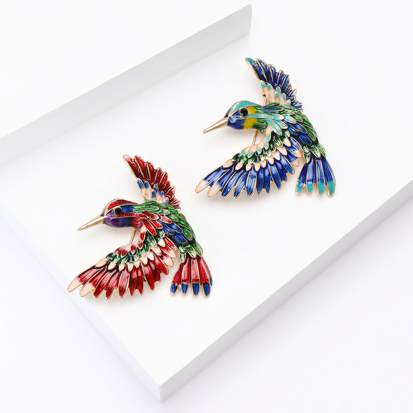 Alloy Enamel Hummingbird Music Note Brooch For Women