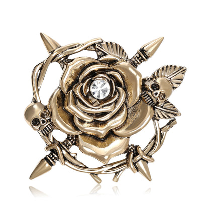 Skeleton Rose Brooch Alloy Creative Fashion Pin for Women